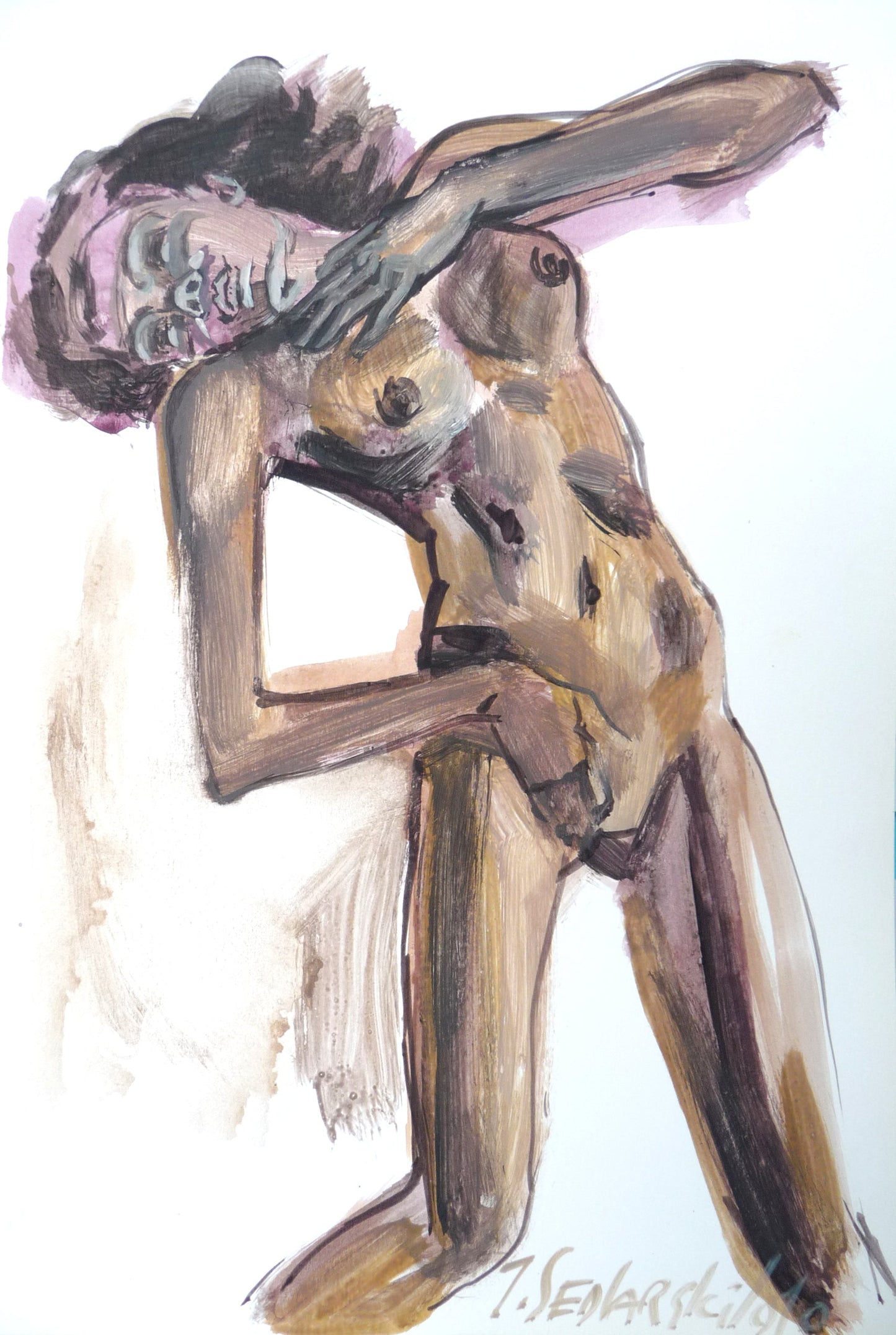 Zhivko Ladies 70 by Sedlarski – Acrylic on paper, 22 × 32 cm, unframed