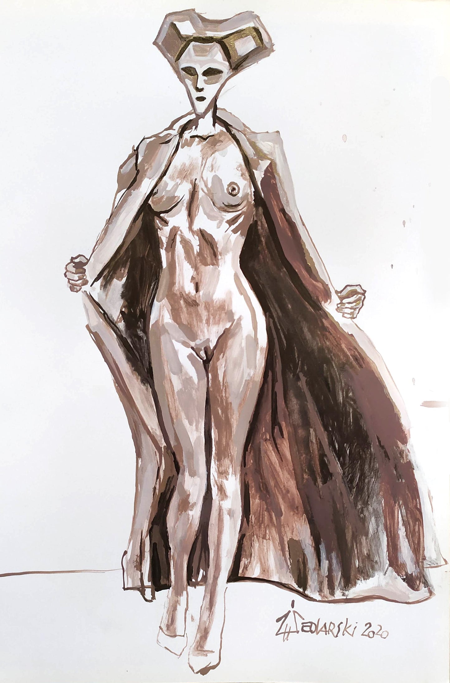 Zhivko Ladies 71 by Sedlarski – Acrylic on paper, 22 × 32 cm, unframed