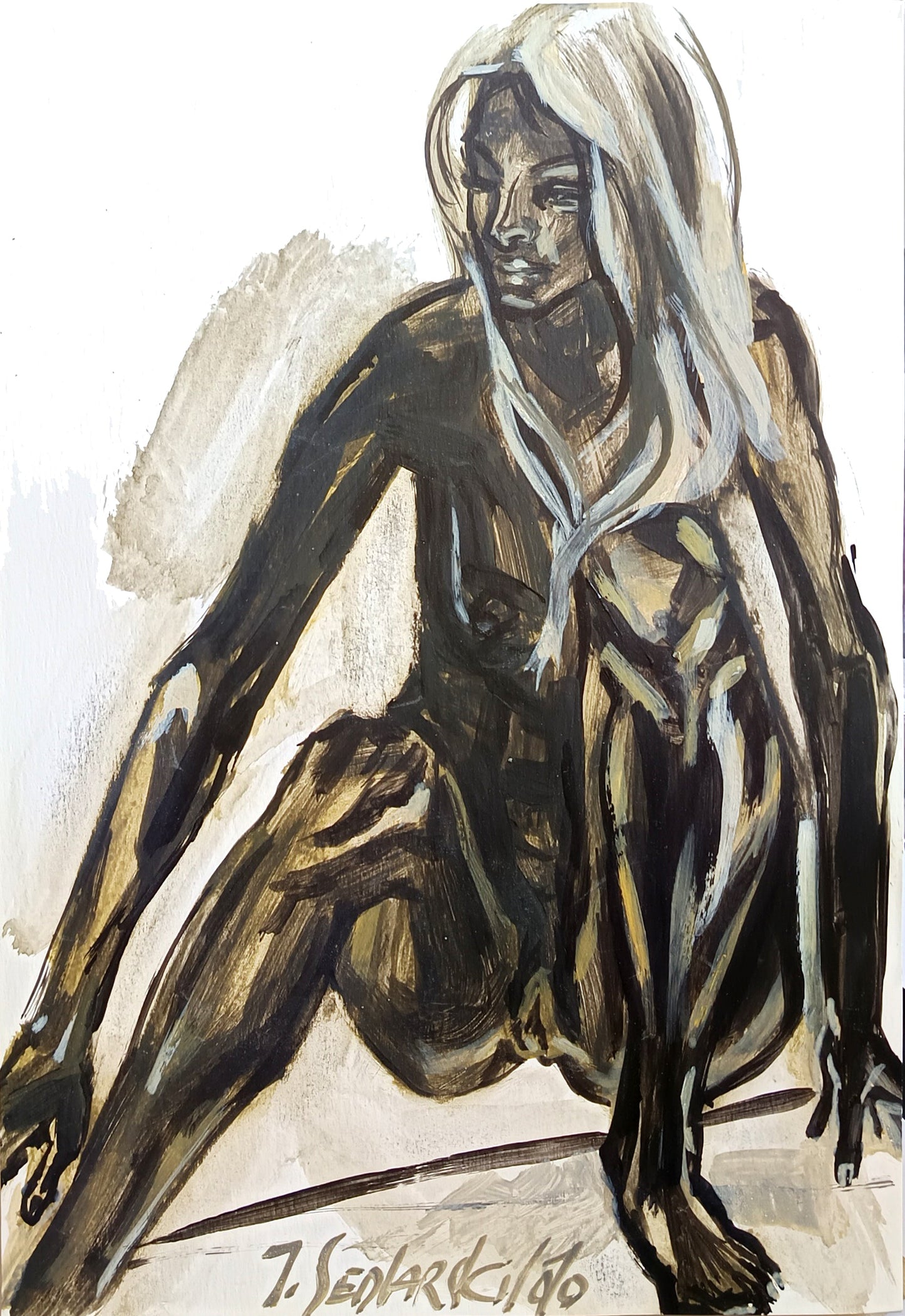 Zhivko Ladies 66 by Sedlarski – Acrylic on paper, 22 × 32 cm, unframed