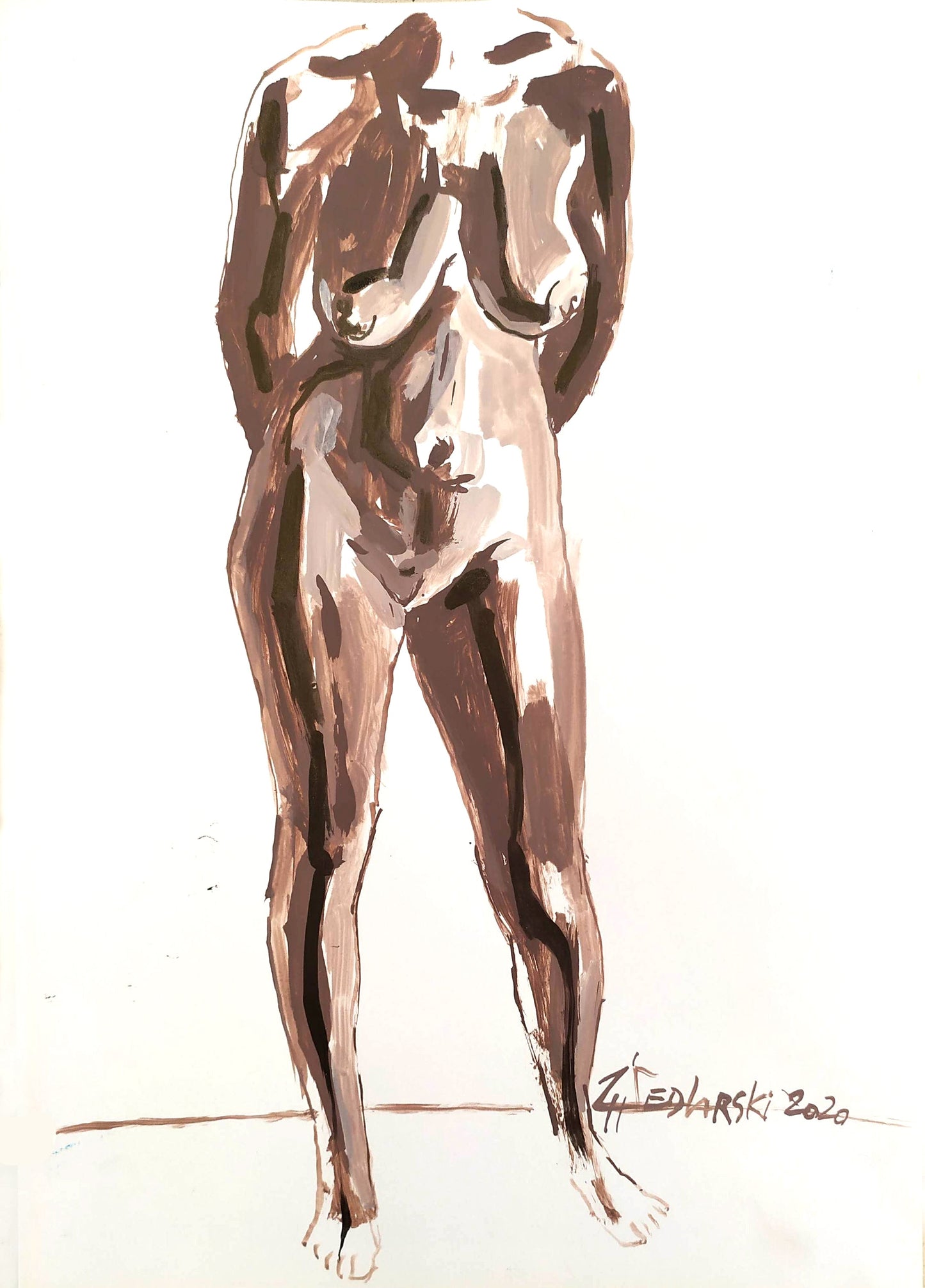 Zhivko Ladies 78 by Sedlarski – Acrylic on paper, 22 × 32 cm, unframed