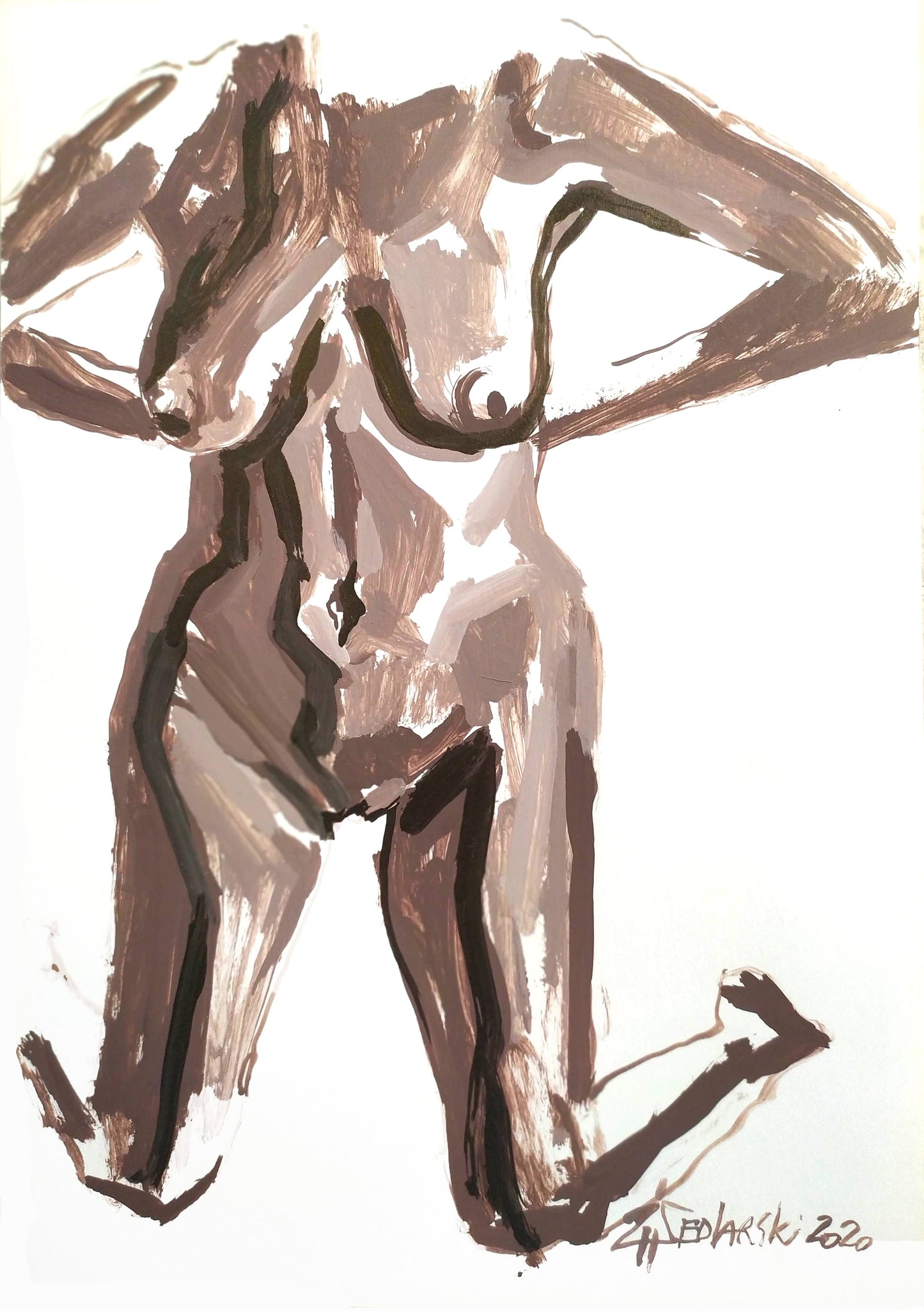 Zhivko Ladies 63 by Sedlarski – Acrylic on paper, 22 × 32 cm, unframed