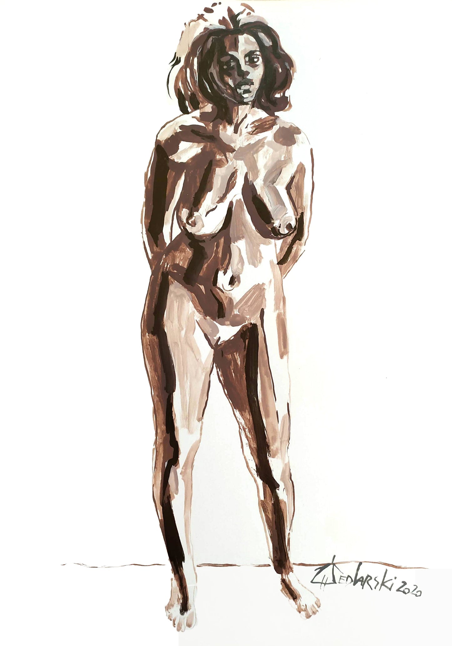 Zhivko Ladies 81 by Sedlarski – Acrylic on paper, 22 × 32 cm, unframed