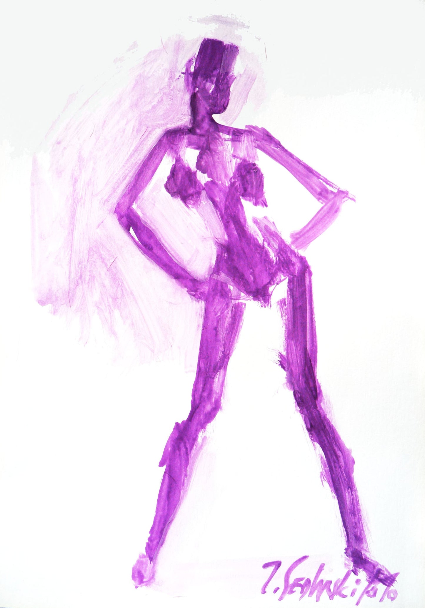 Zhivko Ladies 84 by Sedlarski – Acrylic on paper, 22 × 32 cm, unframed