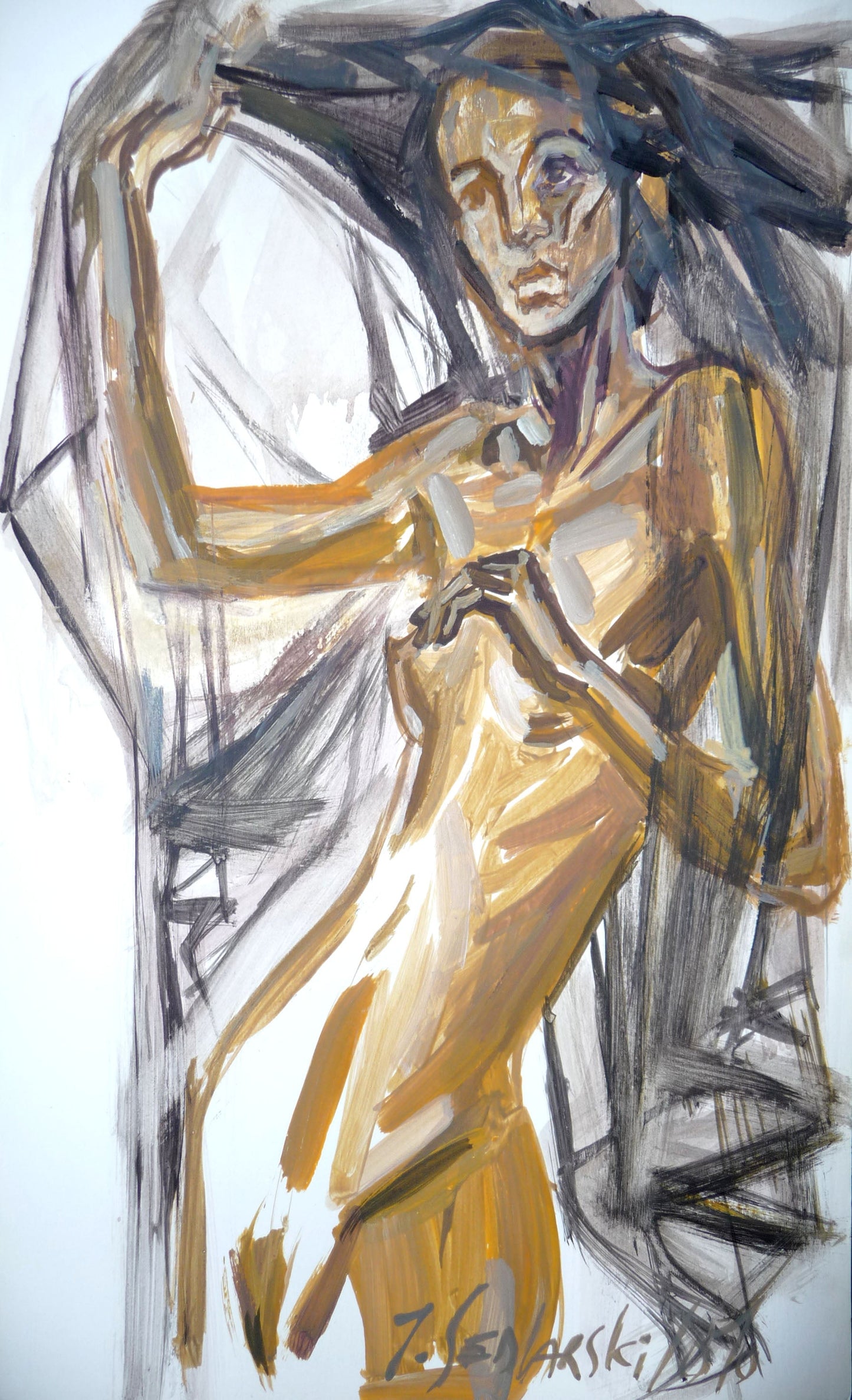 Zhivko Ladies 82 by Sedlarski – Acrylic on paper, 22 × 32 cm, unframed