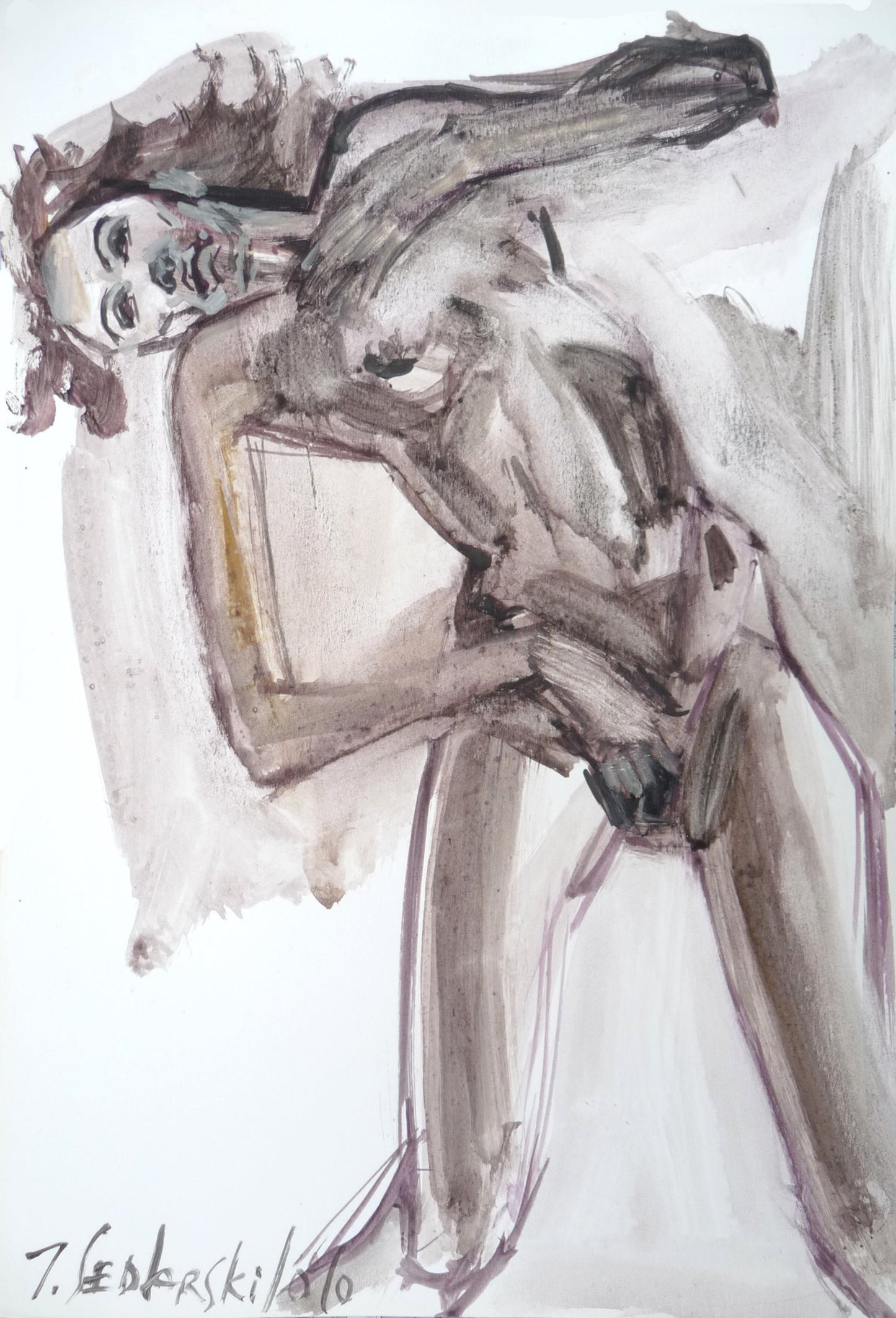 Zhivko Ladies 72 by Sedlarski – Acrylic on paper, 22 × 32 cm, unframed