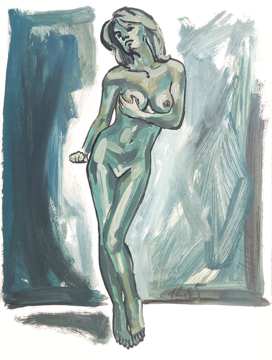 Zhivko Ladies 96 by Sedlarski – Acrylic on paper, 24 × 32 cm, unframed