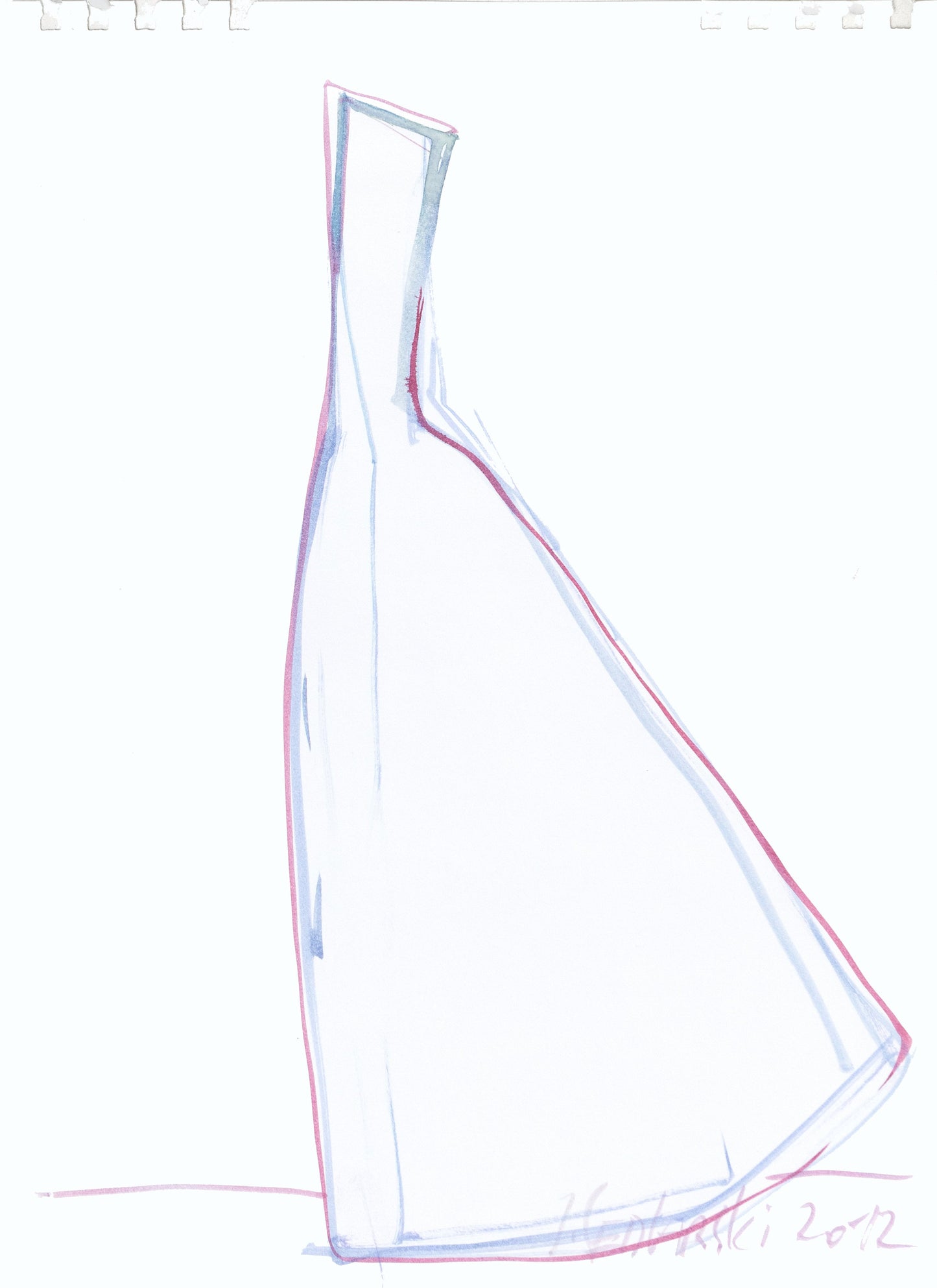 Study for a Dress 102 by Sedlarski – Acrylic on paper, 25 × 34.8 cm, unframed