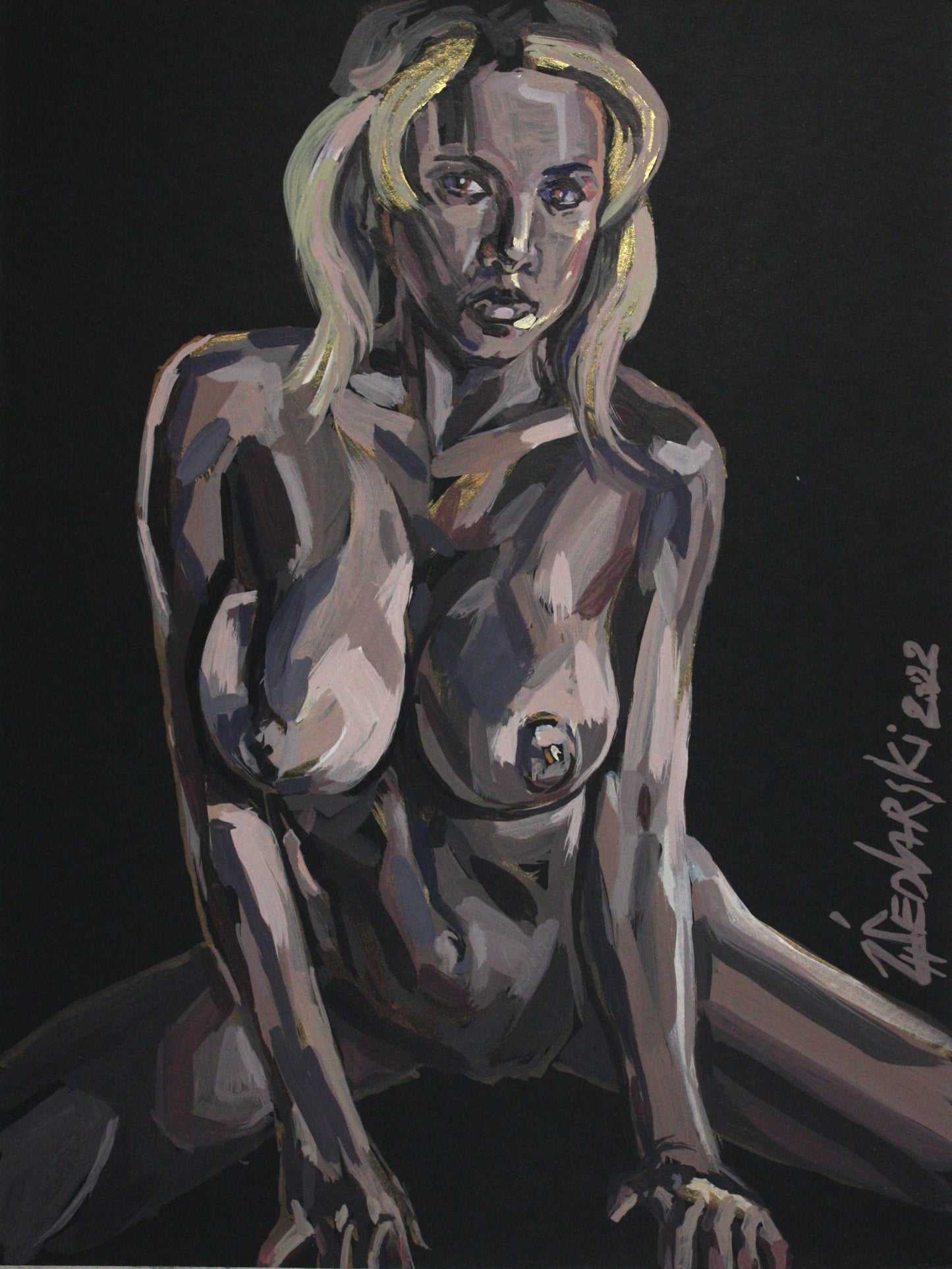 Zhivko Ladies 91 by Sedlarski – Acrylic on cardboard, 29.5 × 40 cm, unframed