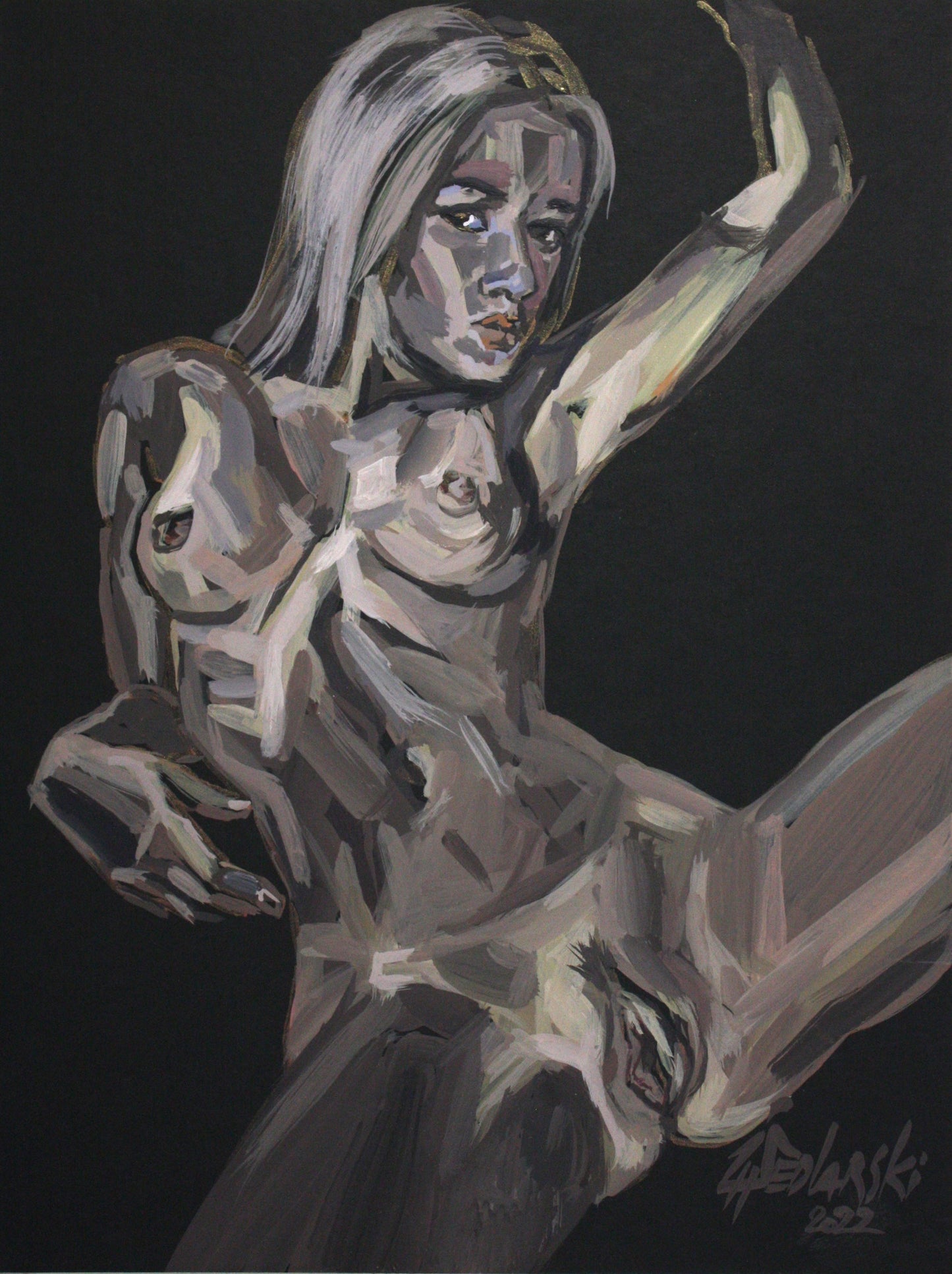 Zhivko Ladies 93 by Sedlarski – Acrylic on cardboard, 29.5 × 40 cm, unframed