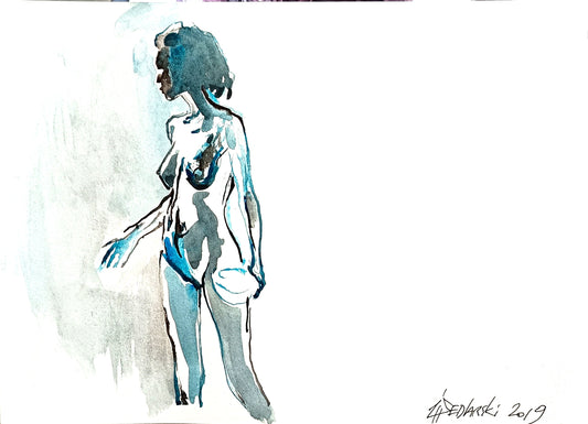 Zhivko Ladies 98 by Sedlarski – Acrylic on paper, 29 × 21 cm, unframed