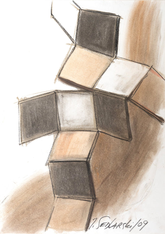 Mass in Motion 11 by Sedlarski – Pastel on paper, 29.7 × 42 cm, unframed