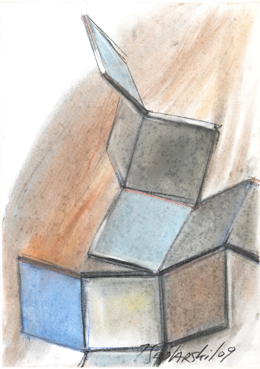 Mass in Motion 13 by Sedlarski – Pastel on paper, 29.7 × 42 cm, unframed