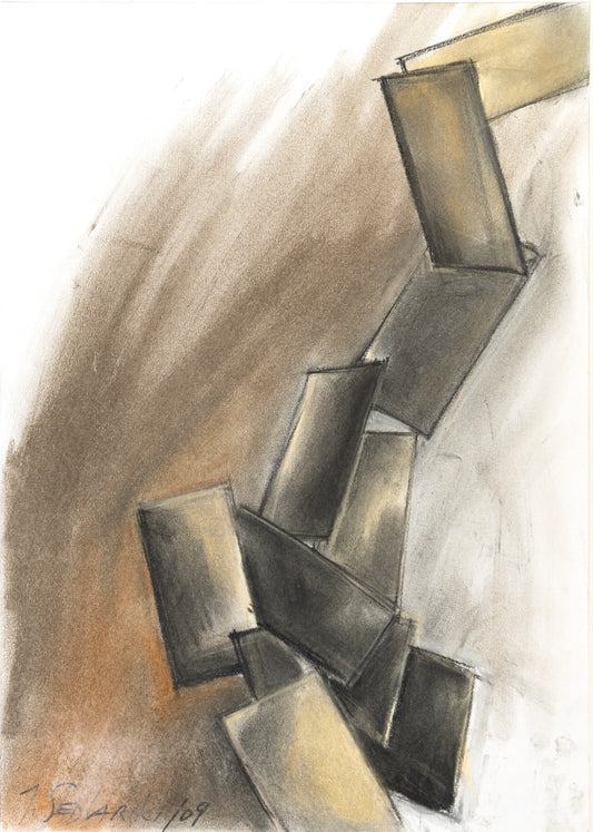 Mass in Motion 14 by Sedlarski – Pastel on paper, 29.7 × 42 cm, unframed