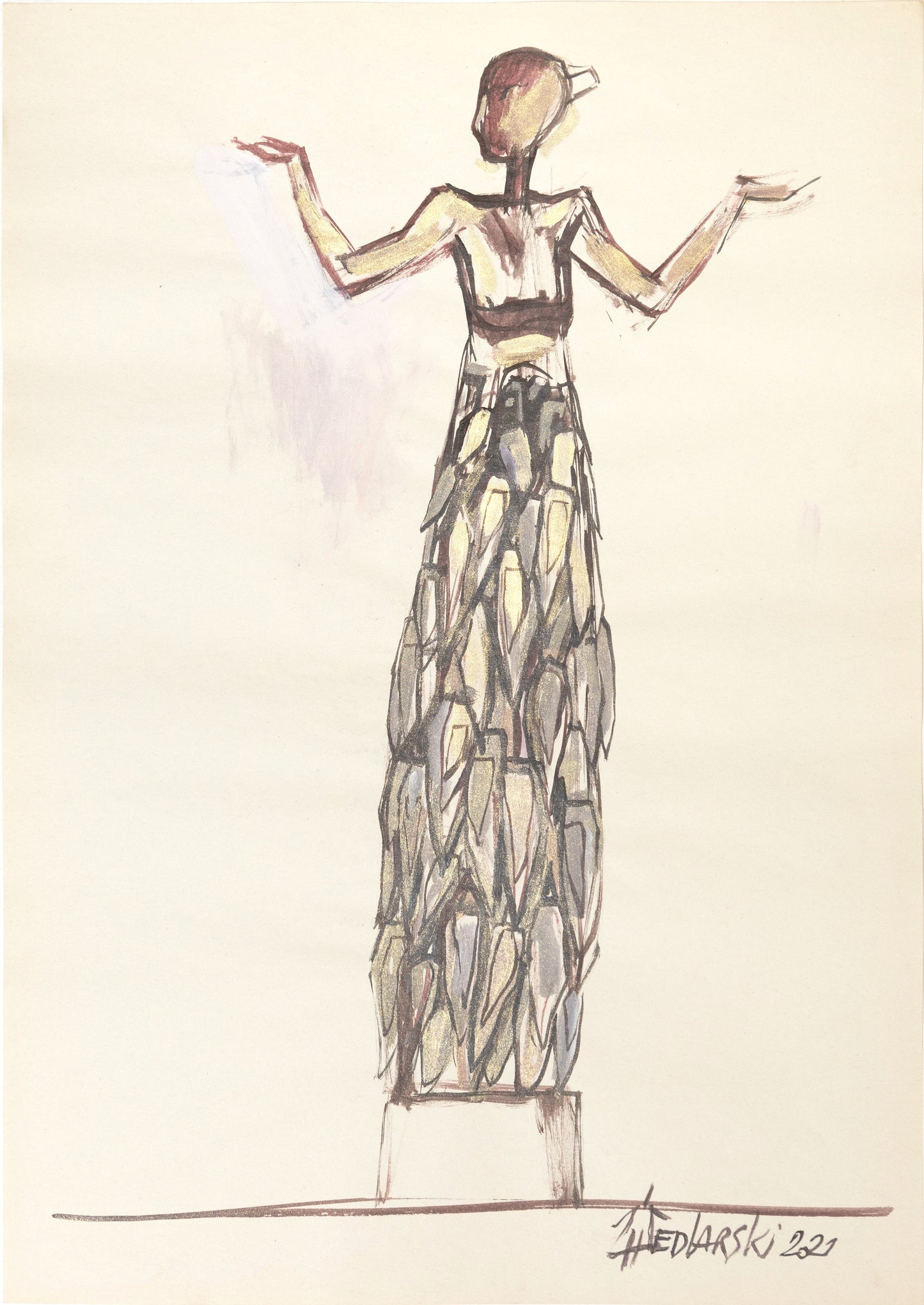 Project DevaM 3 by Sedlarski – Acrylic on paper, 29.7 × 42 cm, unframed