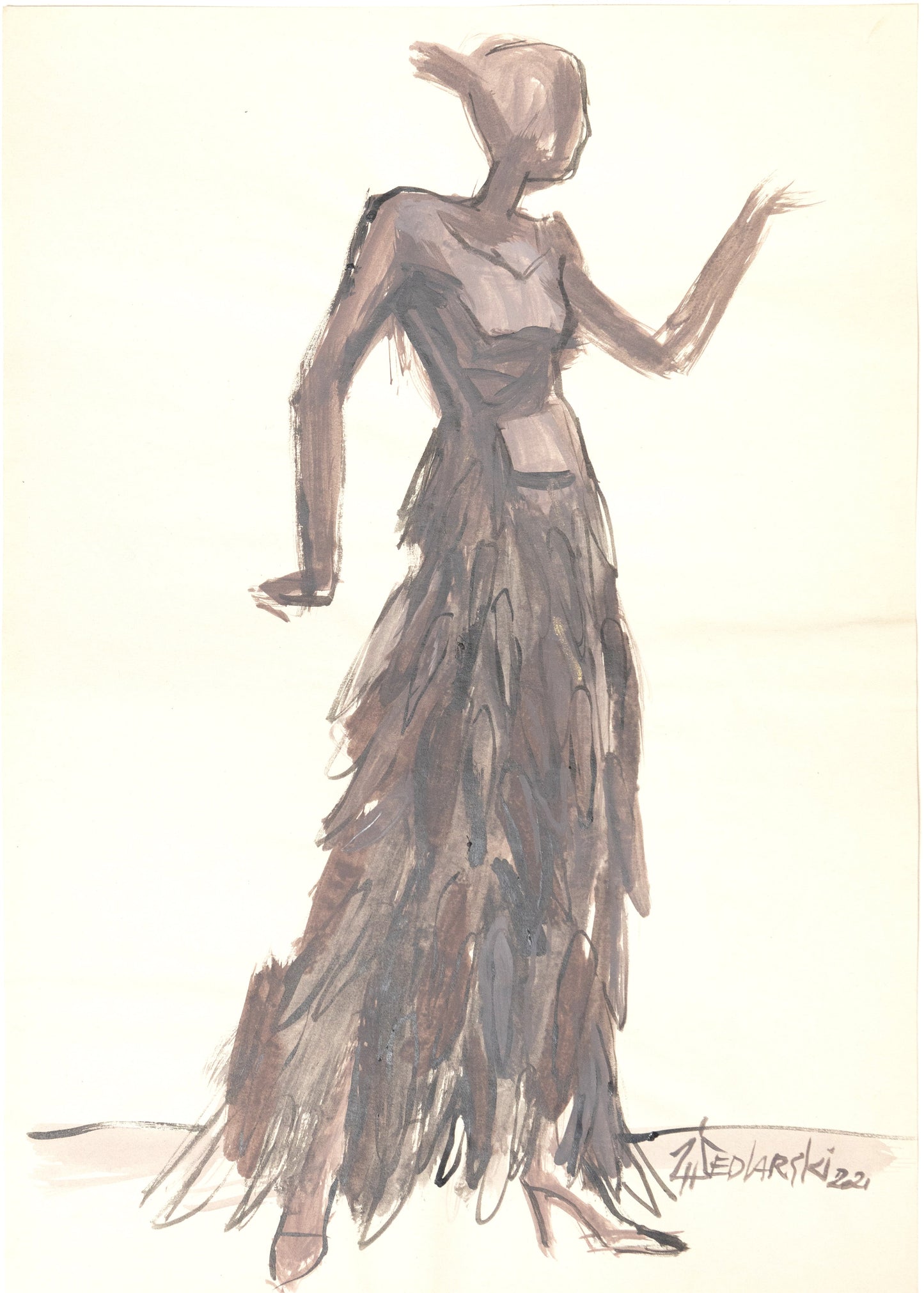 Project DevaM 6 by Sedlarski – Acrylic on paper, 29.7 × 42 cm, unframed