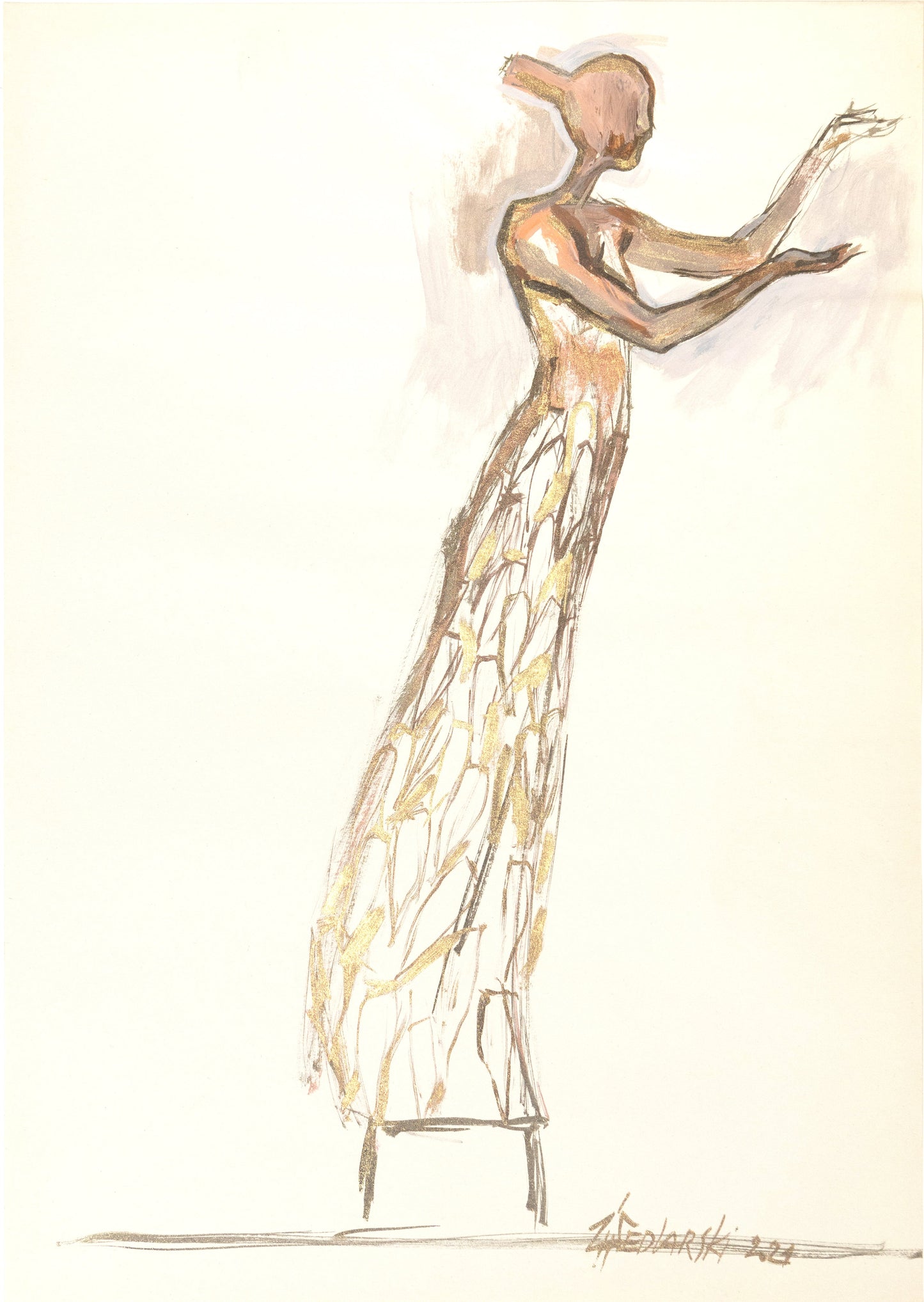 Project DevaM 9 by Sedlarski – Acrylic on paper, 29.7 × 42 cm, unframed