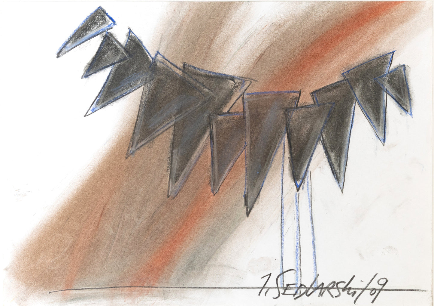 Sails 2 by Sedlarski – Pastel on paper, 42 × 29.7 cm, unframed