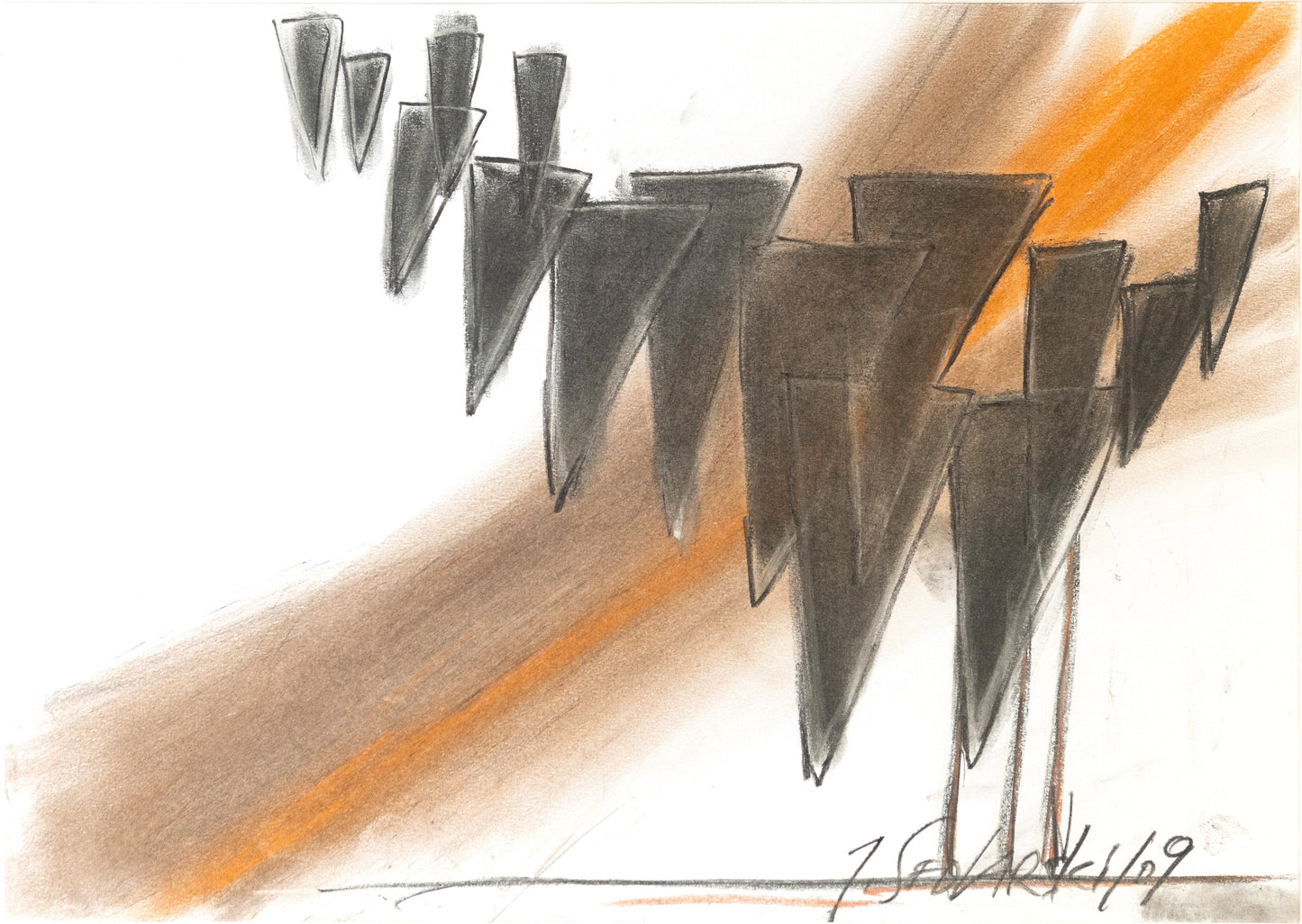 Sails 4 by Sedlarski – Pastel on paper, 42 × 29.7 cm, unframed