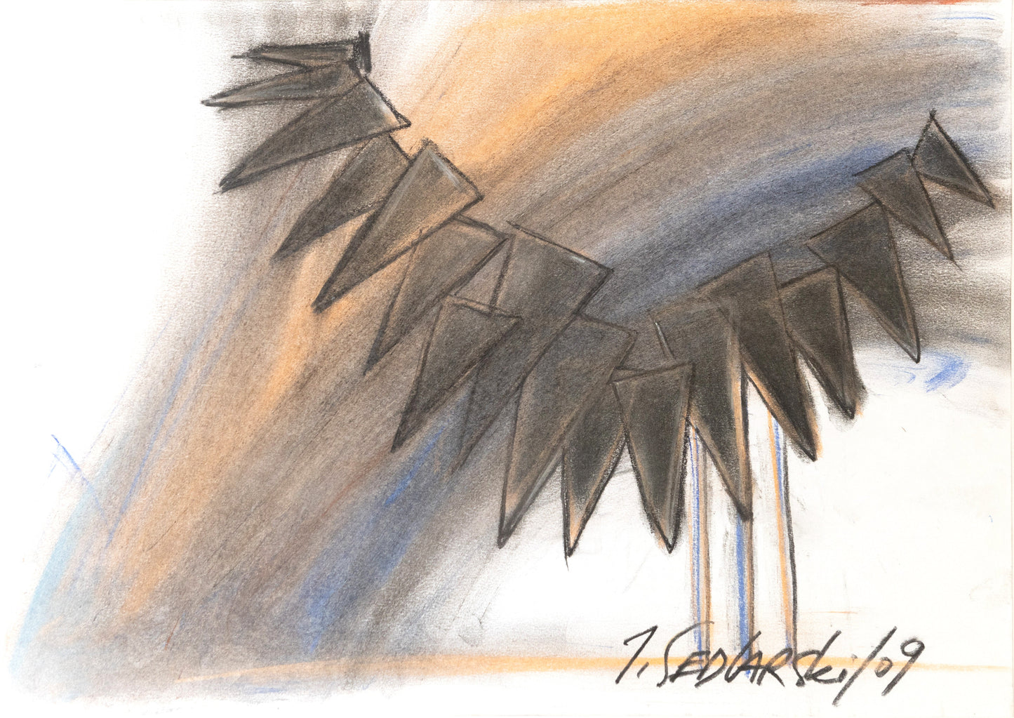 Sails 5 by Sedlarski – Pastel on paper, 42 × 29.7 cm, unframed