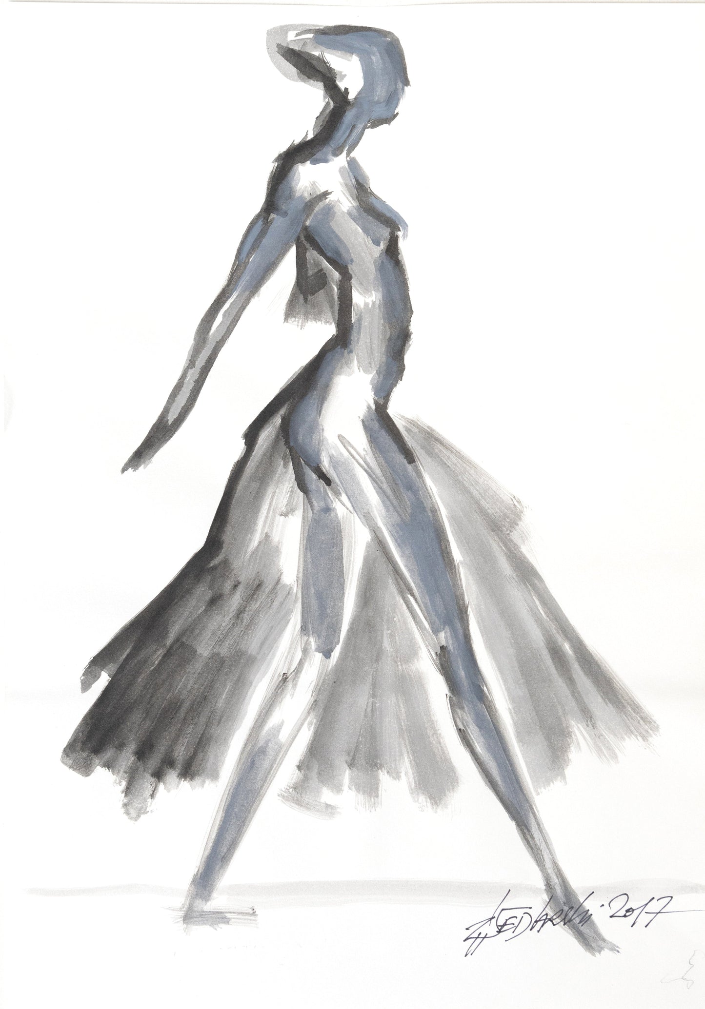 Mass in Motion 12 by Sedlarski – Pastel on paper, 29.7 × 42 cm, unframed