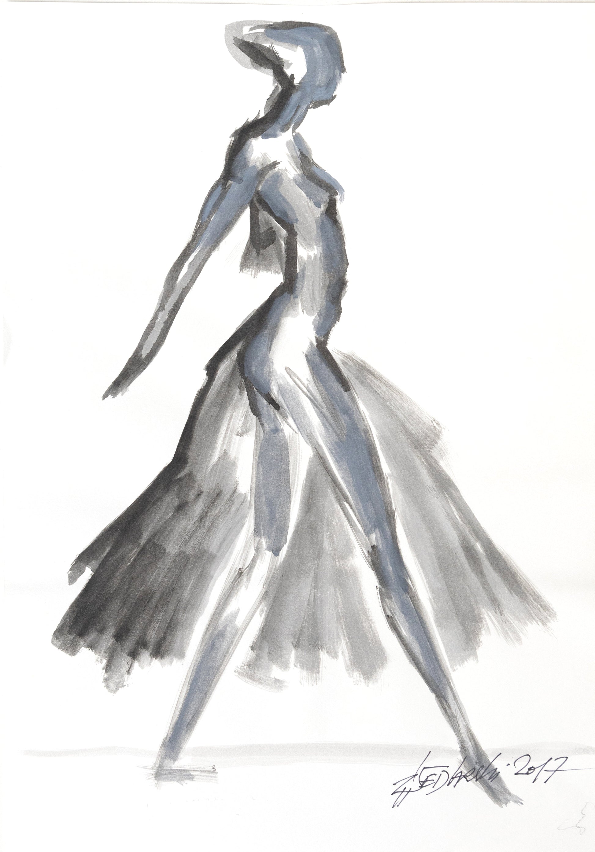 Mass in Motion 12 by Sedlarski – Pastel on paper, 29.7 × 42 cm, unframed