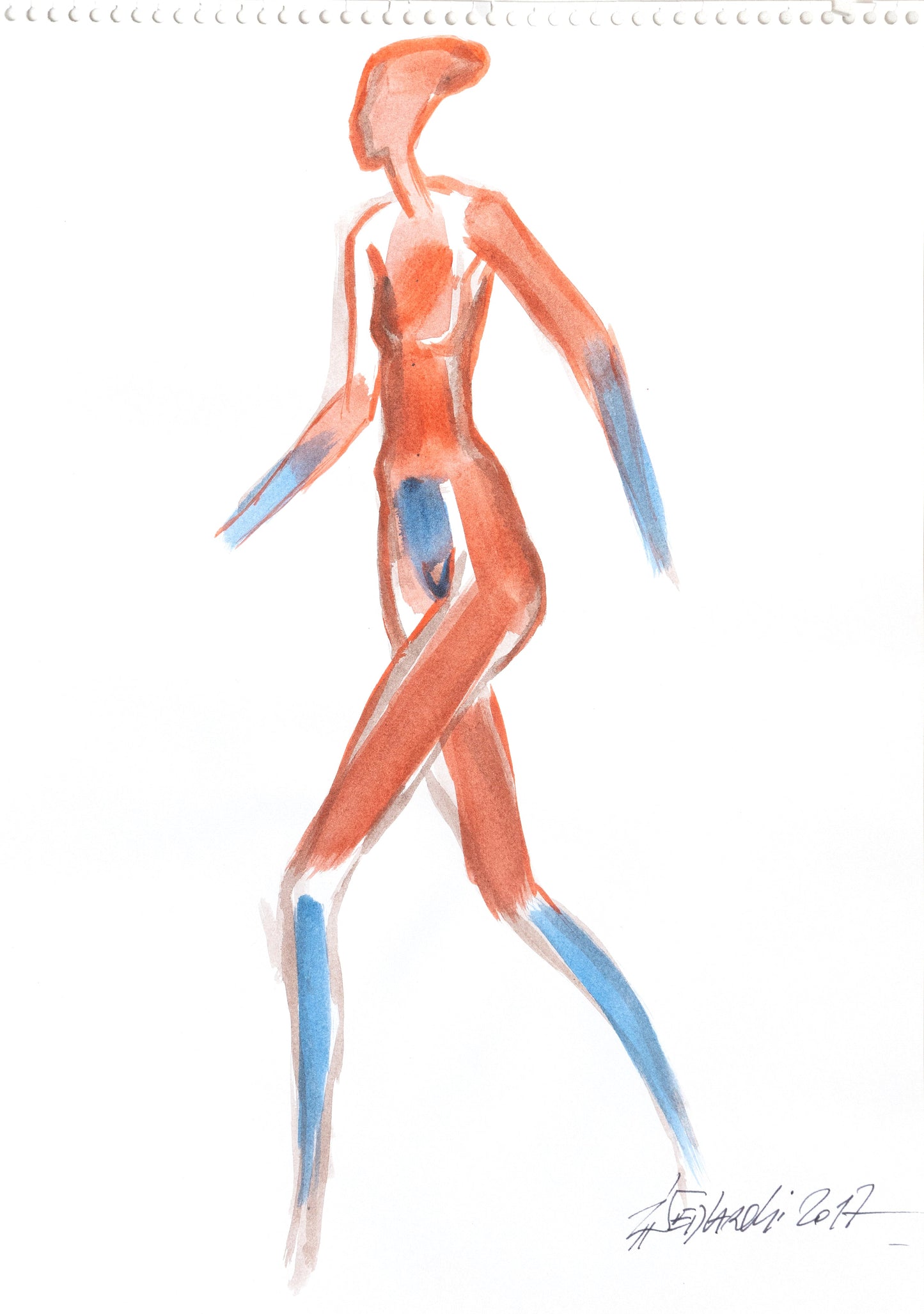 Study for a Dress 120 by Sedlarski – Gouache on paper, 22.1 × 31.8 cm, unframed
