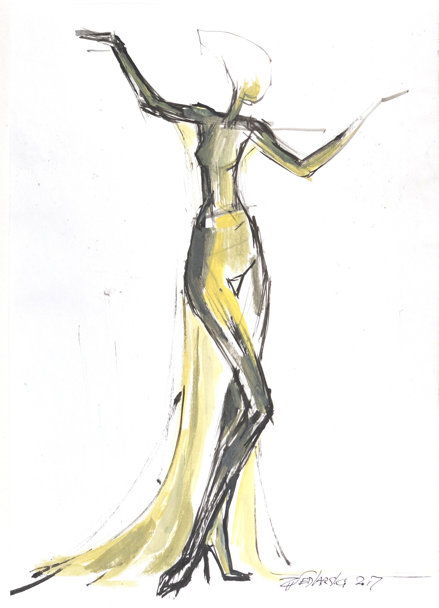 Study for a Dress 21 – Acrylic painting by Sedlarski, 2017