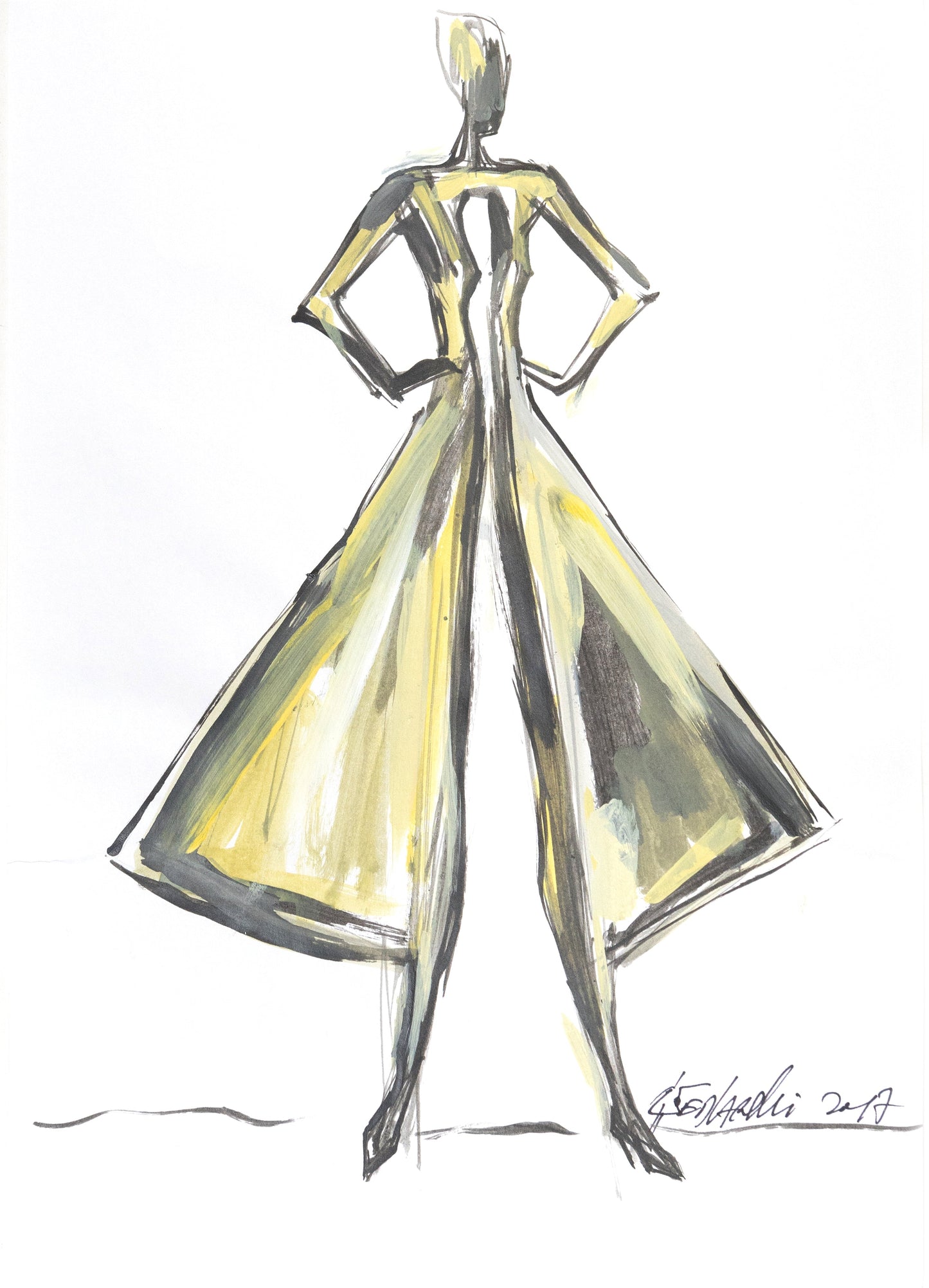 Study for a Dress 26 – Minimalist fashion art by Sedlarski