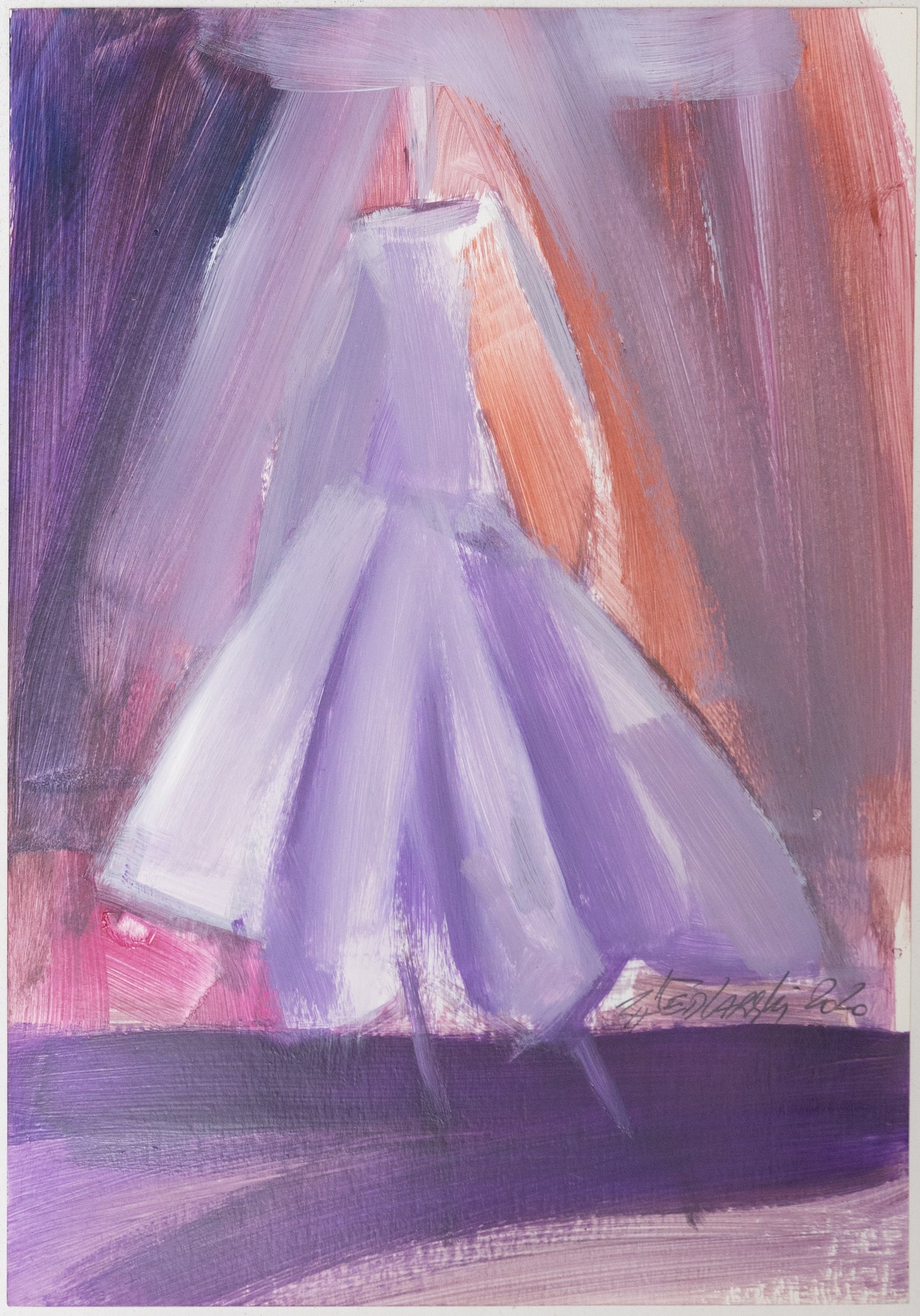 Study for a Dress 48 by Sedlarski – Acrylic on paper, 23×33 cm, unframed