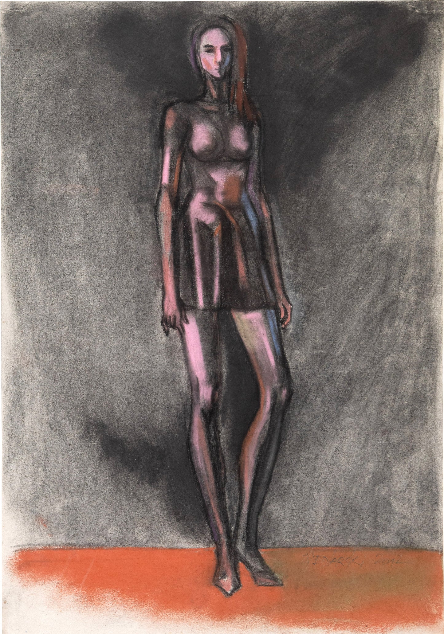 Study for a Dress 83 by Sedlarski – Pastel on paper, 34.2 × 39 cm, unframed