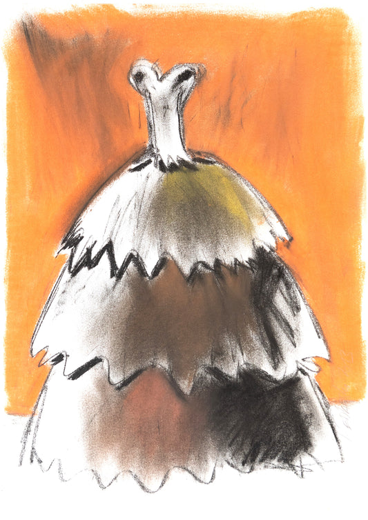 Study for a Dress 87 by Sedlarski – Pastel on paper, 29.7 × 42 cm, unframed