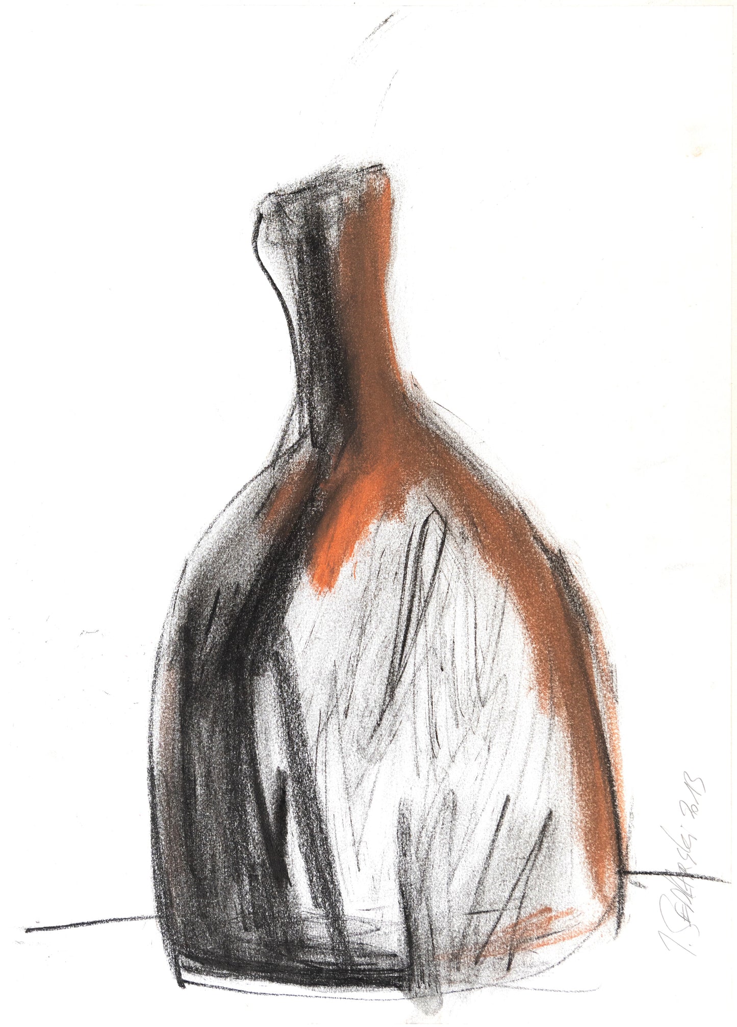 Study for a Dress 91 by Sedlarski – Pastel on paper, 29.7 × 42 cm, unframed