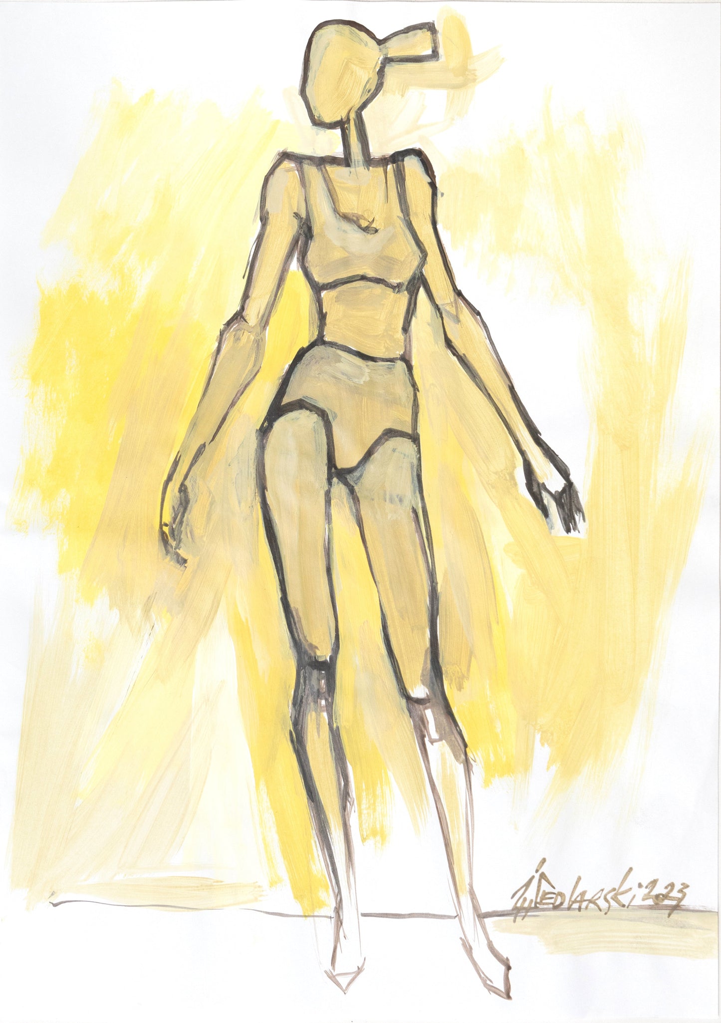 Study for a Dress 78 – Acrylic on paper, 29.7 × 42 cm, unframed, by Sedlarski (2024)