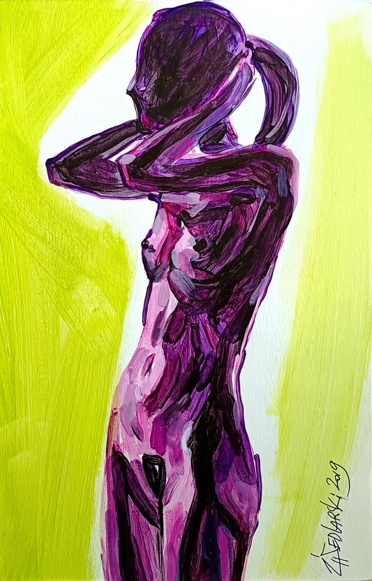 Zhivko Ladies 62 by Sedlarski – Acrylic on paper, 20 × 31.5 cm, unframed