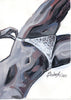 Pants Down 3 by Sedlarski – Acrylic on paper, 21 × 29.5 cm, unframed