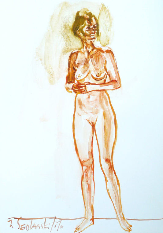 Zhivko Ladies 76 by Sedlarski – Acrylic on paper, 22 × 32 cm, unframed