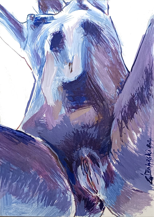 Zhivko Ladies 65 by Sedlarski – Acrylic on paper, 22 × 32 cm, unframed