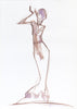 Mermaid Dress 4 by Sedlarski – Acrylic on paper, 29.7 × 42 cm, 2024