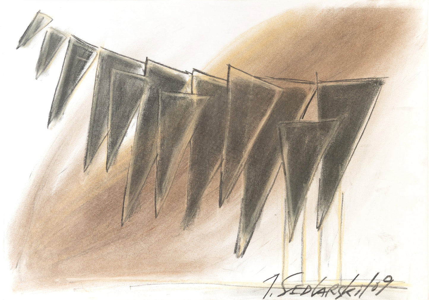 Sails 6 by Sedlarski – Pastel on paper, 42 × 29.7 cm, unframed
