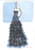 Study for a Dress 111 by Sedlarski – Gouache on paper, 22.1 × 31.8 cm, unframed