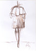 Study for a Dress 140 by Sedlarski – Acrylic on paper, 21 × 29.6 cm, unframed