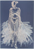 Study for a Dress 143 by Sedlarski – Acrylic on blue cardboard, 21 × 29.6 cm, unframed
