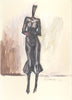 Study for a Dress 2 – Elegant ink and watercolor sketch by Sedlarski (2020) on A4 paper